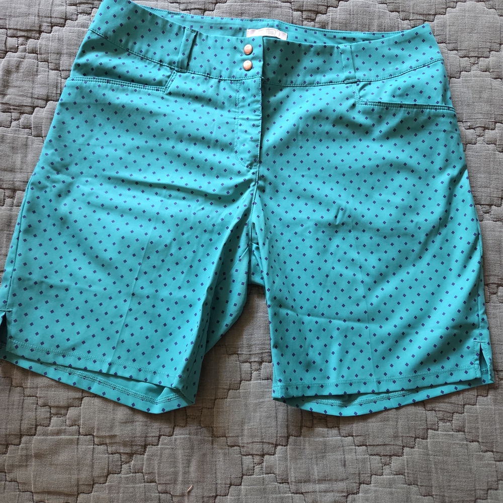 Ladies Adidas Teal And Blue Diamond Golf Short